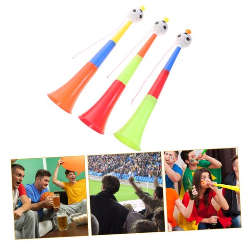 ifundom 4pcs props horn generator trumpet small telescopic child plastic Toy mini air horn fan football