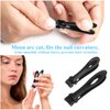 Mudder 2 Pieces Oversized Thick Nail Clippers for Thick Toenails or Tough Fingernails Black Oversized Stainless Steel Toenail Fingernail Clipper Cutter Trimmer for Men Adults, 2 Sizes