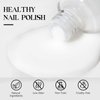 MIZHSE Quick Dry Nail Polish, Milky White Nail Polish Air Dry Fast, 15ml/0.5 fl oz Regular Water-based Nail Lacquer Non Gel Full Coverage High Glossy Shine Nail Art Manicure Home