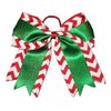 New "CHRISTMAS CHEVRON GLITTER" Cheer Bow Pony Tail 7 Inch Girls Cheerleading Dance Practice Football Games Dance Uniform Holiday Grosgrain Ribbon