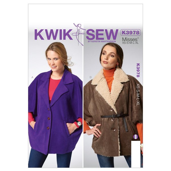 KWIK-SEW PATTERNS K3978 Misses Cape Sewing Template