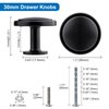 WEAVERBIRD 10 Pack Black Cabinet Knobs, 30mm/1.2" Round Cabinet Knobs Modern Cabinet Hardware, Zinc Alloy Round Knobs Kitchen Cupboard Drawer Knobs, Closet Door Knobs, Black Knobs