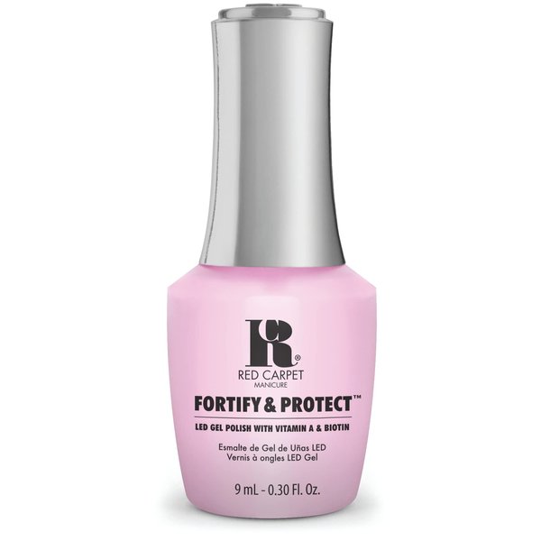 Red Carpet Manicure Fortify & Protect Light Pink Crème Gel Polish for Strong, Healthy Nails - Infused with Vitamin A & Biotin - (Simply Adorable) Led Nail Gel Color, 0.3 Fl Oz