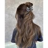 2 pcs Checkered Hair Bow Clips for Women Girls Bows Hair Clips Small Butterfly Hair Clips 4 Inch Black and White Racing Fan Hair Accessories for Ponytails Pigtails Braids