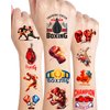 165Pcs Boxing Tattoos Stickers - 18 Sheets Boxing Glove Party Favors Temporary Tattoos for Boxing Theme Birthday Party Decorations, Boxing Fight Night Party Decorations, Boxing Party Gift Prizes