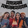 ZHENGYE Black Happy Birthday Banner Birthday Theme Birthday Party for Kids Girls Birthday Party Decorations Supplies