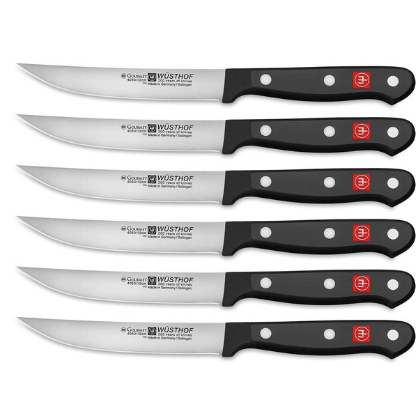 Wusthof Gourmet Six 6-Piece German Precise Laser Cut High Carbon Stainless Steel Kitchen Steak Knife Set – Model 9728