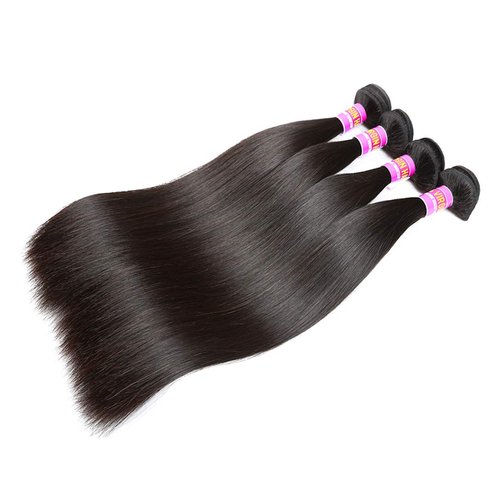 RN BEAUTY Brazilian Virgin Hair Straight Hair Extensions 4 Pieces Unprocessed Mink Remy Weave Human Hair Bundles Deals 50g/pcs Natural Black Color (10 10 10 10 Inch)