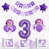 32 Inch 3 Balloon Number, Purple Balloons, Purple Confetti Latex Balloon Foil Balloons Mylar Balloons 3 Birthday Balloon for Anniversary Supplies Kids Birthday Party (Purple, 3)