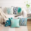 famibay Decorative Pillow Cover Ocean Park Theme Square Cotton Linen Throw Pillow Case Cushion Cover 18 x 18 (Ocean Theme-5, Pack of 6 18"x18")