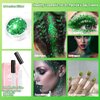 Allstarry Holographic Chunky Body Glitter 4 Colors Cosmetic Face Glitter Eyeshadow Makeup Aurora Green, Hair and Eye Glitter Rave Accessories for Women Makeup Spring St. Patrick's Day Manicure