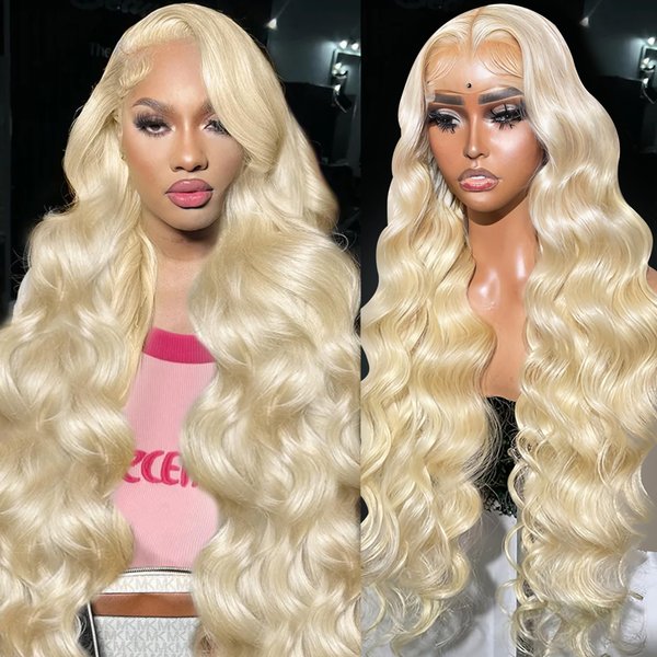 Eqpx 613 Lace Front Wig Human Hair 13x6 Blonde Wig Human Hair 30 Inch 200 Density Body Wave Blonde Lace Front Wigs Human Hair Pre Plucked Glueless Wigs Human Hair 613 HD Lace Frontal Wig