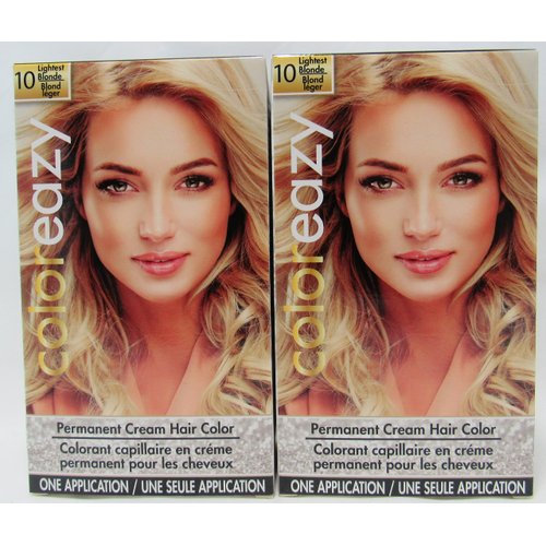 Coloreazy Permanent Cream Hair Color (Lightest Blonde) 2 Pack by Color Eazy
