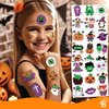 Halloween Temporary Tattoos Bulk Real Glitter Temporary Halloween Tattoos for Kids, Individual Non Candy Treats Class Party Giveaways for Kids Bulk, Goodies Fillers Class Gifts Prizes