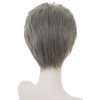 Tseses Grey Short Wigs for Men Anime Synthetic Layered Fluffy Heat Resistant Cosplay Costume Hair Wig