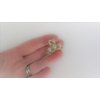 Small shiny gold metal three stars hair claw clip with crystals