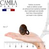 Camila Paris CP2962 French Hair Ponytail Holders Ties, Round, Handmade, Brown, Strong Hold Grip Elastic Band Hair Clips for Women, No Slip and Durable Styling Girls Hair Accessories, Made in France
