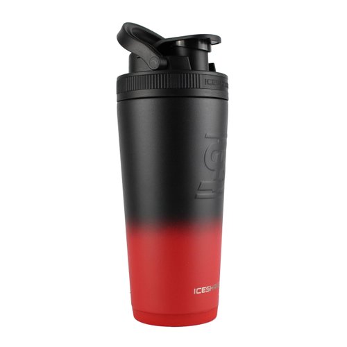 Ice Shaker 26 Oz Shaker Bottle, Stainless Steel Water Bottle and Protein Shaker, As Seen on Shark Tank, Reusable Stainless Steel Water Bottle, Gym Water Bottle, Red and Black