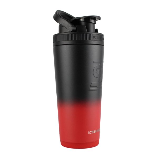 Ice Shaker 26 Oz Shaker Bottle, Stainless Steel Water Bottle and Protein Shaker, As Seen on Shark Tank, Reusable Stainless Steel Water Bottle, Gym Water Bottle, Red and Black