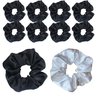 PartyGifts&Beyond 10Packs Bridesmaid Scrunchies Bachelorette Party Favors Scrunchies for Women Hair Decorations(Black)