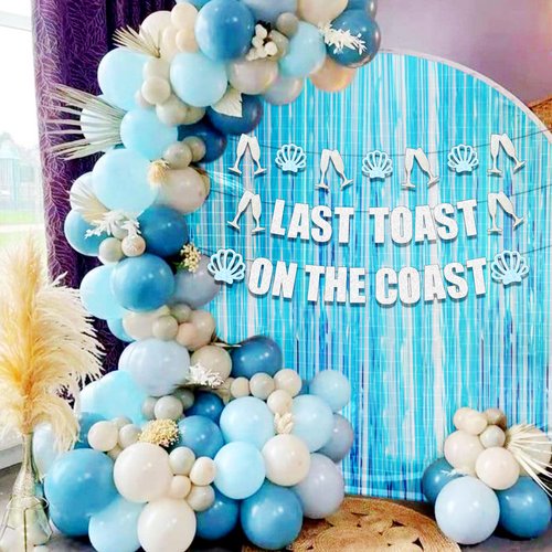 JeVenis Luxury Last Toast On The Coast Banner Beach Bach Banner Beach Bachelorette Party Decorations Coastal Bach Party Supplies