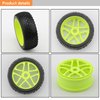 17mm Hub Wheel Rim Tires 1:8 Scale Off-Road RC Car Buggy Tyre Green Pack of 4