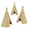 BMC Classic Plains Indian Teepees - Tan 3pc Western Plastic Playset Accessories