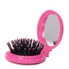 LOUISE MAELYS 4pcs Round Folding Pocket Hair Brush Mini Hair Comb with Makeup Mirror for Travel Candy Color