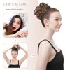 FESHFEN Messy Bun Hair Piece Hair Bun Scrunchies Darkest Brown Synthetic Wavy Chignon Ponytail Hair Extensions Thick Updo Hairpieces for Women Girls 1PCS