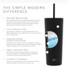 Simple Modern Insulated Tumbler with Lid and Straw | Iced Coffee Cup Reusable Stainless Steel Water Bottle Travel Mug | Gifts for Women Men Her Him | Classic Collection | 24oz | Midnight Black