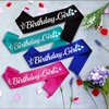 LXYXUUN Birthday Girl Sash Teal Blue, Silver Foil Birthday Sash for Girl Funny Birthday Party Decorations, 16 18 21st Bday Sash Gift Ideas