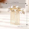 Foyte Crystal Bride Wedding Hair Comb Leaf Bridal Headpieces Rhinestone Hair Pieces Bridesmaid Side Combs Hair Accessories for Women and Girls (gold leaf)