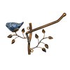 Owlgift Wall Mounted Metal Toilet Tissue Holder w/Ceramic Bird, Roll Organizer for Bathroom - Bronze