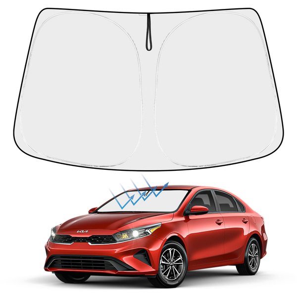 Proadsy Front Windshield Sunshade Foldable Sun Shade Protector Sun Visor Custom Fit 2019-2023 2024 Kia Forte 2024 Upgrade