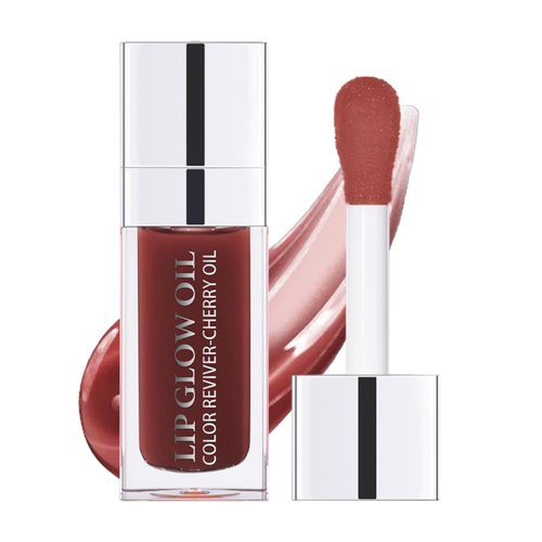 Unyoke Hydrating Lip Glow Oil-Lip care oil- Lip Oil Tinted for Lip Care and Dry Lips-Prevents Dry Cracked-Non-sticky Big Brush Head-Lip Plumping -Lip Oil gloss tinted-020#MAHOGANY