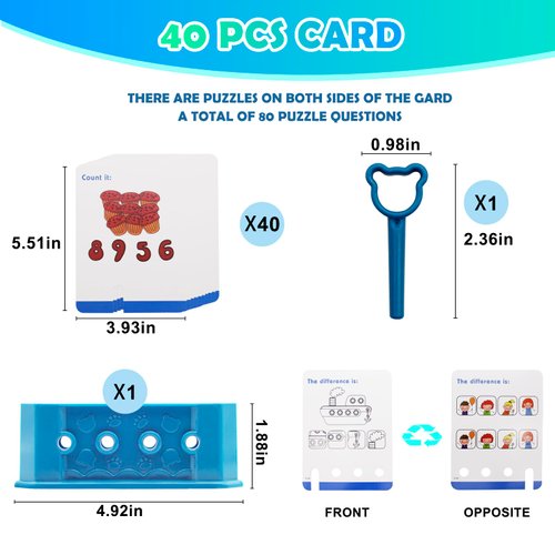 KJMYYXGS Toddler Preschool Educational Logic Key Toys, Kids Learning Toys Key Logic Game 3+ Years Old Boys Girls Children Montessori Toys for Ages 4-6, 40 Cards 80 Questions Logical Key Toy (Lv. 3)