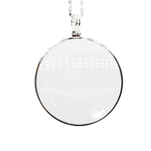 5X Magnifying Glass Pendant 1.6" Glass Lens Dia. and 35" Alloy Necklace (Silver)