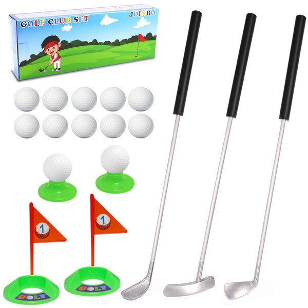 JOINBO Kids Golf Clubs Set,Metal Toddler Golf Clubs Set for Right Hand,Indoor & Outdoor Golf Toys for Boys and Girls, Birthday for Aged 6 7 8 Year Olds