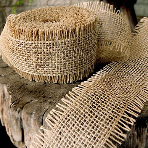 2.5" Burlap Ribbon Fringe Edge 10 Yard roll
