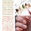 Fall Nail Stickers, 3D Self-Adhesive Autumn Nail Decals Maple Leaf Nail Art Design for Acrylic Nails Thanksgiving Nail Accessories for Women Girls Kids (8 Sheets)