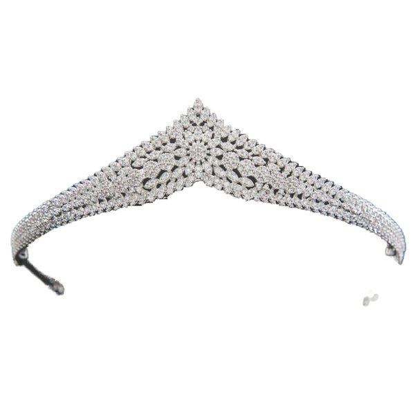 Crystals CZ Cubic Zirconia Wedding Bridal Diadem Tiara Crown for Women Hair Accessories CH10213