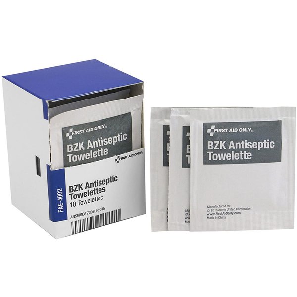First Aid Only, Inc FAE4002 Antiseptic Cleansing Wipes, 10/Box