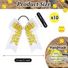 10 Pcs Baseball Softball Hair Bows Double Layers Bows with White Ribbon Sports Gifts for Girls Baseball Softball Accessories for Cheer Ponytail Holder Scrunchies for Girl Women(Yellow, Softball)