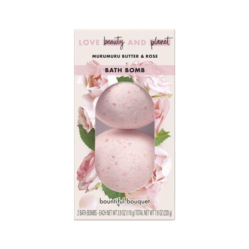 Love Beauty and Planet Bath Bomb, Murumuru Butter and Rose, 2 x 3.9 oz