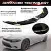 Xotic Tech 2PCS Front Splitter Spoilers Protector Bumper Lip Corner Edge Kit Compatible with Dodge Charger Hellcat/SRT 392/Scat Pack/RT Scat Pack 2015-2023, GT/RT 2019-2023, Black