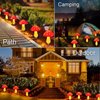 Abkshine New Upgraded Waterproof Solar Mushroom Lights Outdoor Decor, 8 Modes for Garden Pathway Landscape Yard Easter Pathway Halloween Xmas Decorations, Set of 6 Red