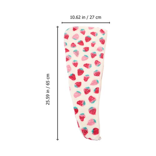 Healifty Hair Towel Wrap Coral Fleece Hair Drying Towels Cute Strawberry Absorbent Bath Hat Girl Shower Hat Quick Dry Cap Hair Wrap for Bathing