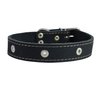 Genuine Leather Studded Dog Collar, Black, 1.5" Wide. Fits 16.5"-20.5" Neck Size Amstaff
