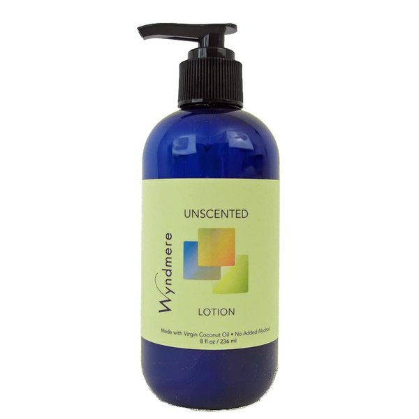 Wyndmere Unscented Lotion - All Natural Unscented Moisturizing Lotion for Sensitive Skin - Face & Body Lotion with Certified Organic Virgin Coconut Oil - 8oz