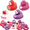 The Dreidel Company Valentine's Day Rubber Duck Toy Duckies for Kids, Four Solid Colors with Salutations, Bath Birthday Gifts Baby Showers Classroom Summer Beach and Pool Activity, 2" (12-Pack)